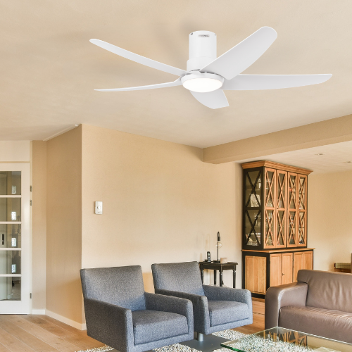 Gloxon 52" DC 5-Blades Hugger Ceiling Fan with LED Light CF3202 LR