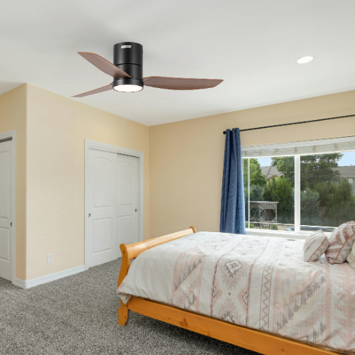 Gloxon 45" DC 3-Blades Hugger Ceiling Fan with LED Light CF3201 LR