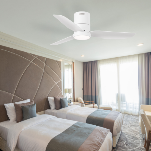 Gloxon 45" DC 3-Blades Hugger Ceiling Fan with LED Light CF3201 LR