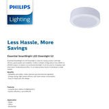 Philips Essential LED SmartBright Surface Mount Downlight 18W 3000K