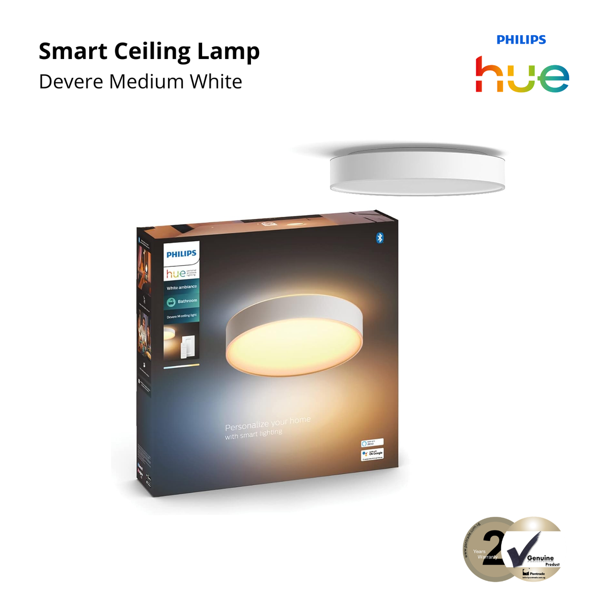 Philips Hue Devere Medium White Ambience Smart Ceiling Lamp