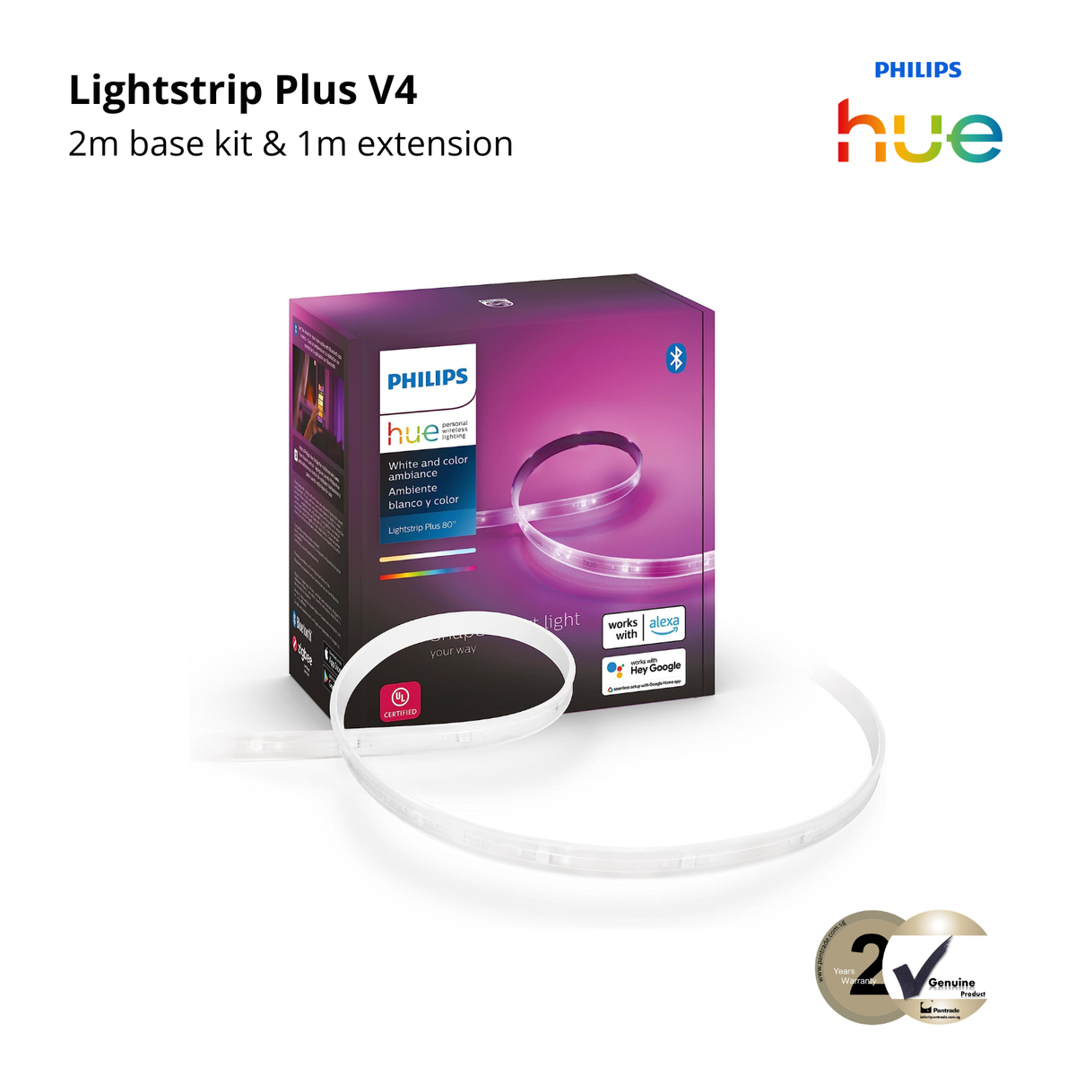 Philips Hue Lightstrip Plus V4 APR 2m base kit and 1m Extension
