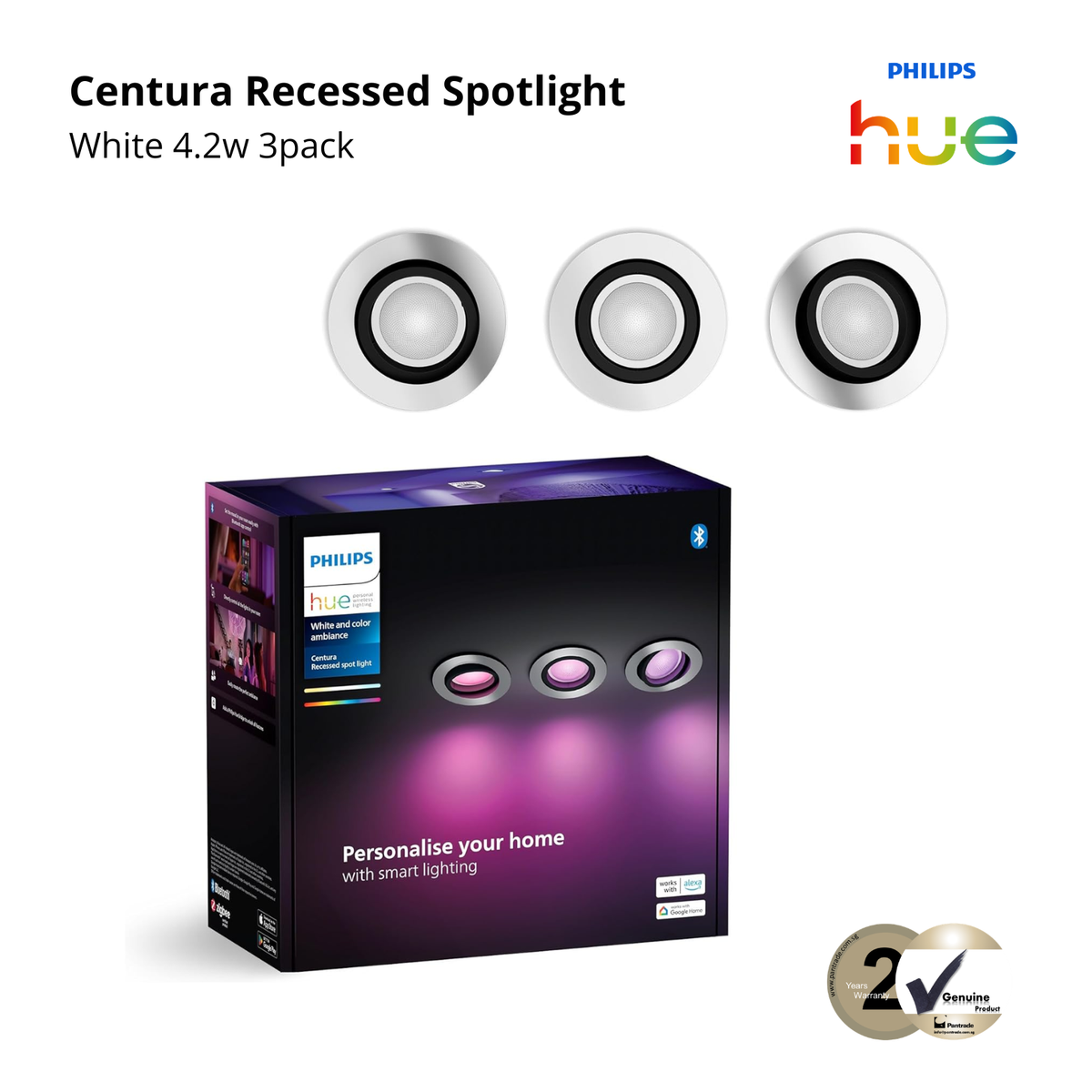 Philips Hue Centura Recessed Spotlight 3-pack White