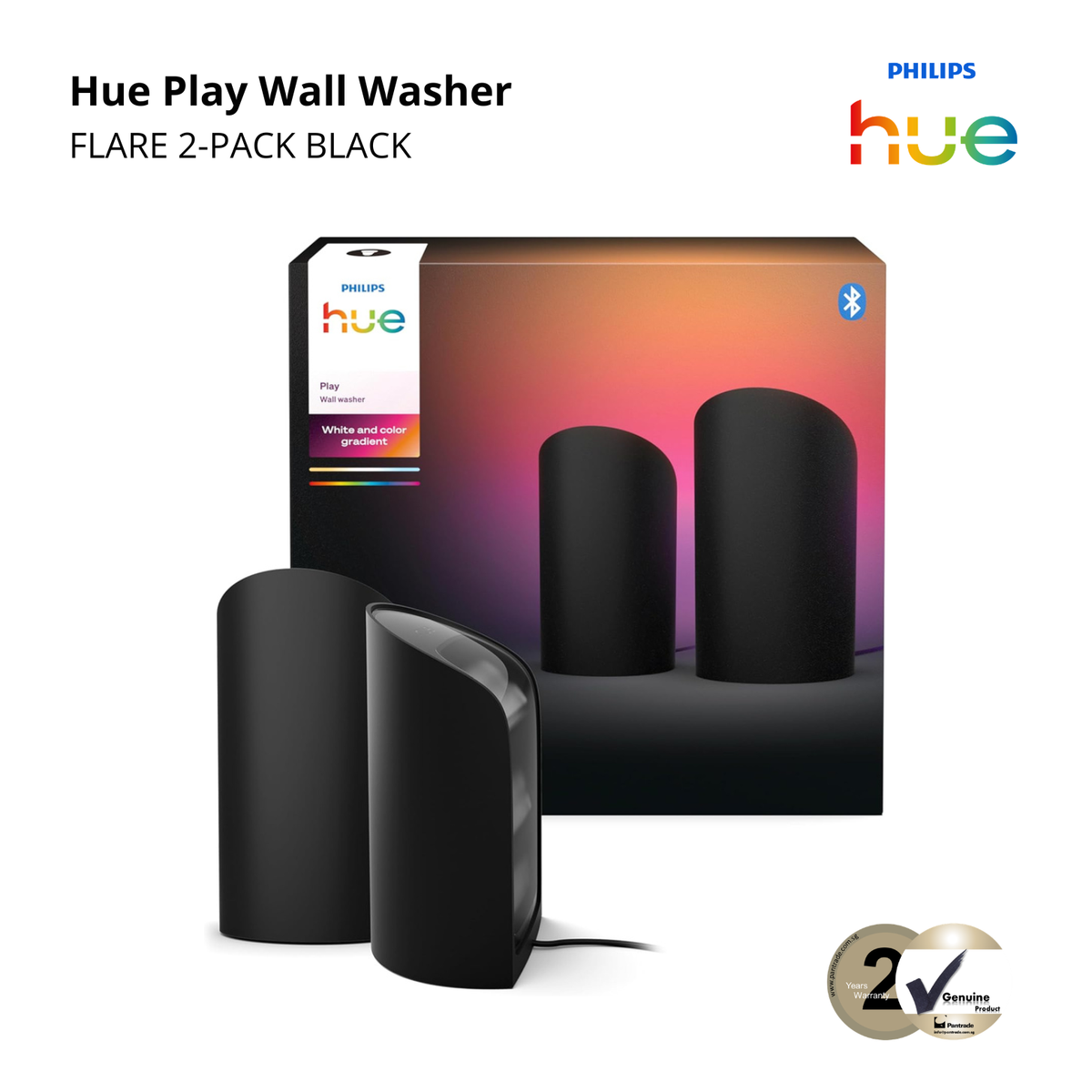 HUE FLARE 2-PACK BLACK/Wall Washer