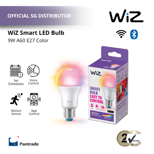 WiZ 9W LED Bulb A60 E27 Color Smart Bulb | WiFi RGB Light