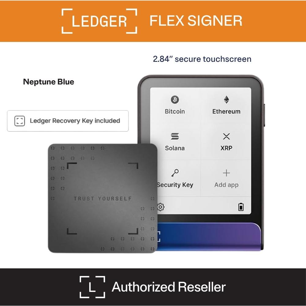 Ledger Flex™ Signer Hardware Wallet with Recovery key - Neptune Blue