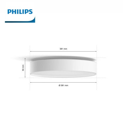 Philips Hue Devere Medium White Ambience Smart Ceiling Light (Bluetooth, Google Assistant, Hue App Compatible)