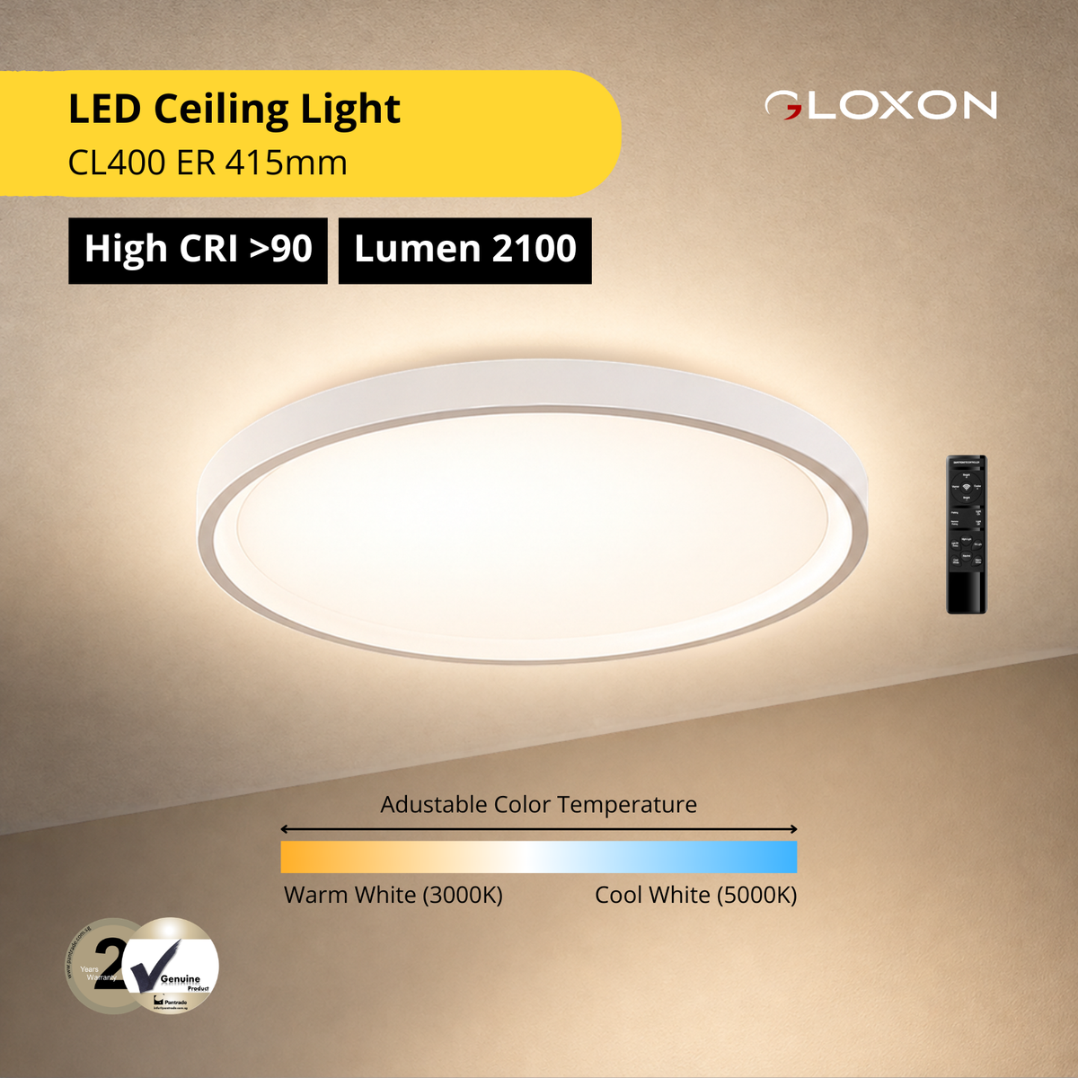 Gloxon 415mm Slide Lux LED Ceiling Light CL400 ER