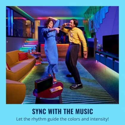 WiZ RGBIC LED灯带 5米带英式插头 | 智能多色照明