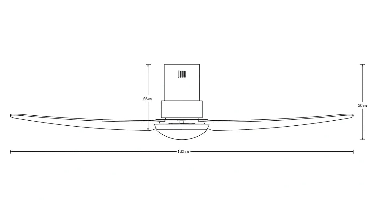 Gloxon 52英寸直流五叶片贴顶LED吊扇CF3202 LR