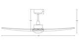 Gloxon 52" DC 5-Blades Downrod Ceiling Fan w LED Light CF5103 LR