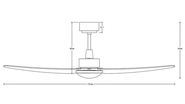 Gloxon 52" DC 5-Blades Downrod Ceiling Fan w LED Light CF5103 LR