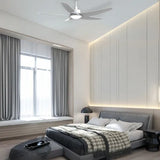 Gloxon 52" DC 5-Blades Downrod Ceiling Fan w LED Light CF5103 LR