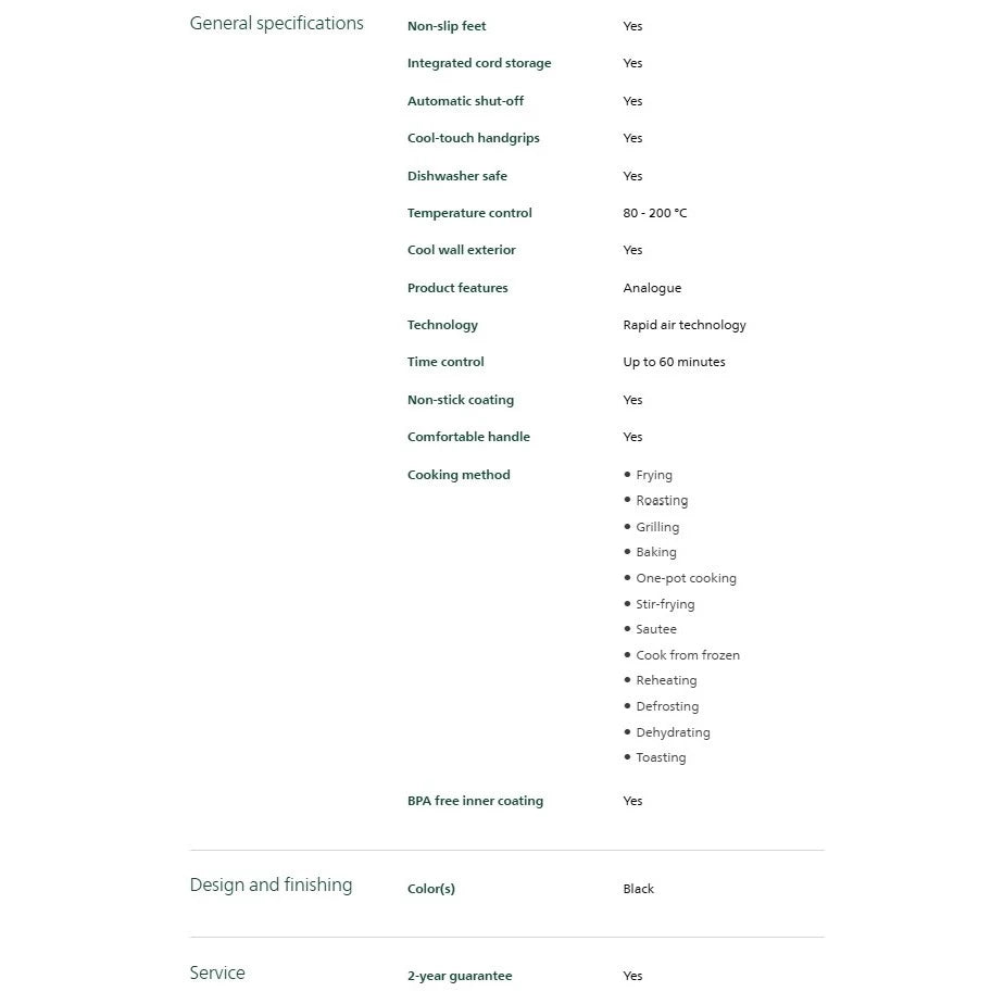 飞利浦 4.2升空气炸锅 1000系列 NA120/09