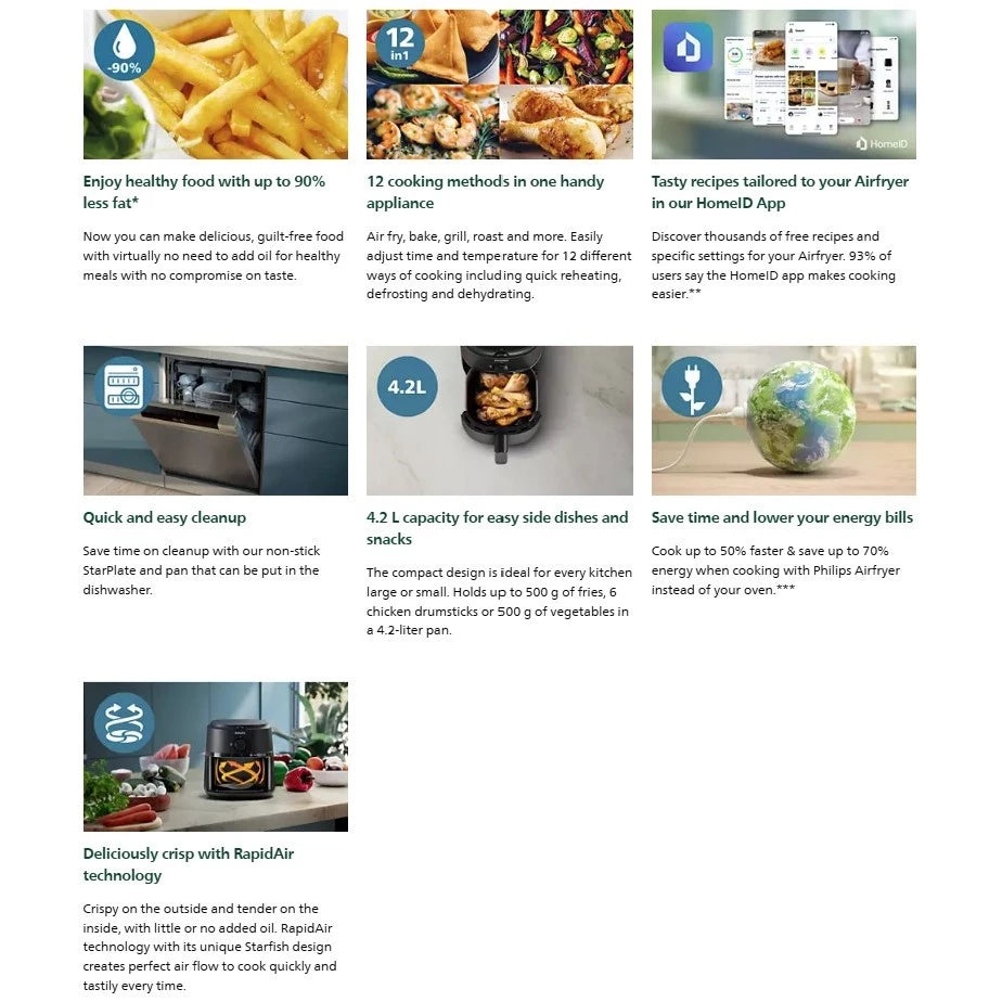 飞利浦 4.2升空气炸锅 1000系列 NA120/09