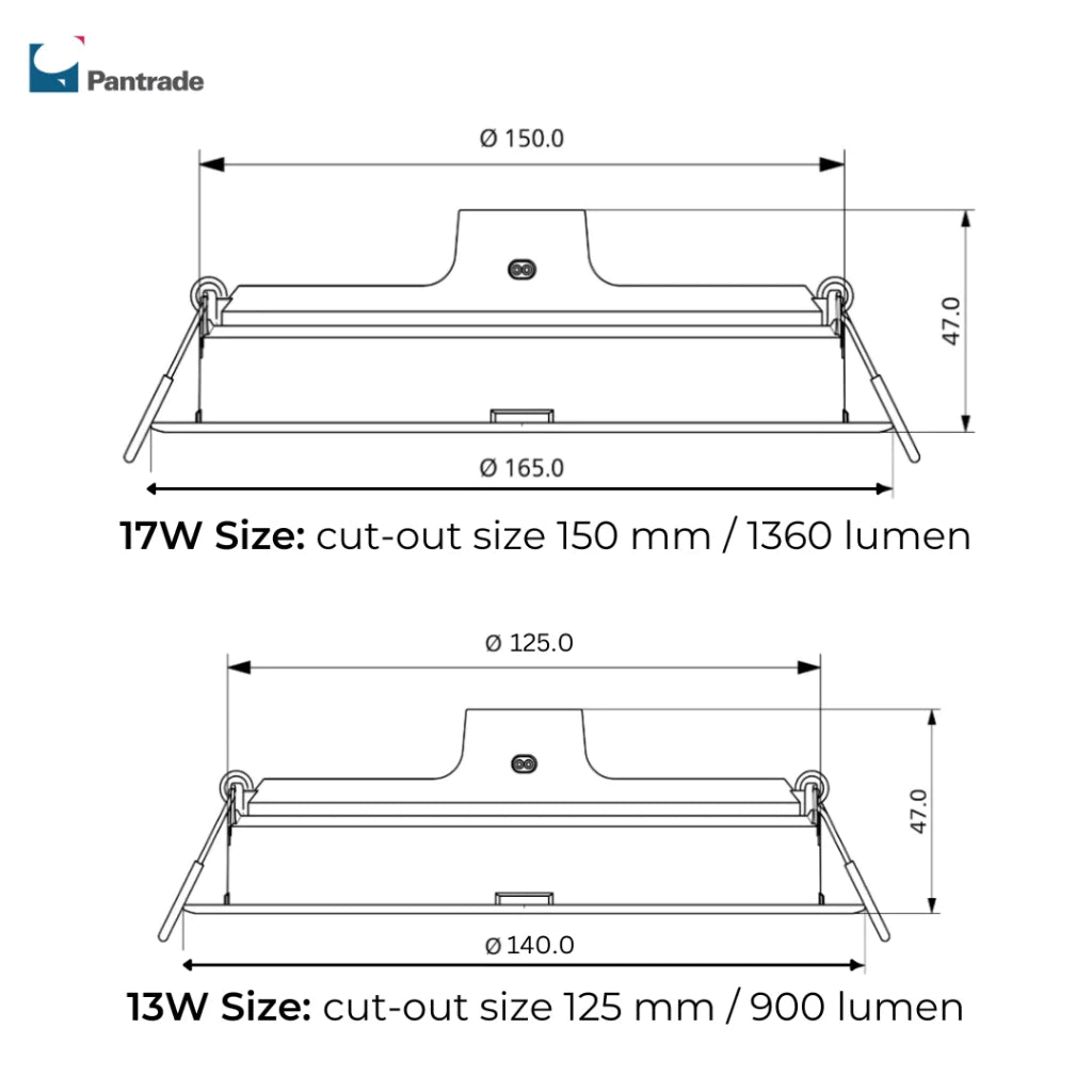 Philips Meson LED ROUND Downlight 13W / 17W Scene Switch mode in 3 light settings in bundle of 2 sets