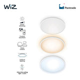 WiZ Smart Super Slim Ceiling Light 16W Tunable White 27-65K
