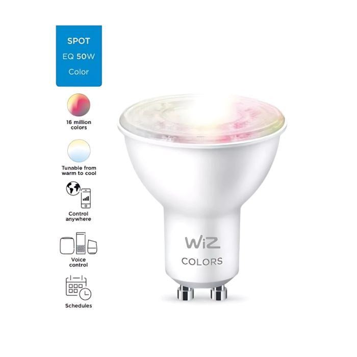 WiZ Smart RGB GU10 Glass Bulb Wi-Fi BLE 50W 922-65