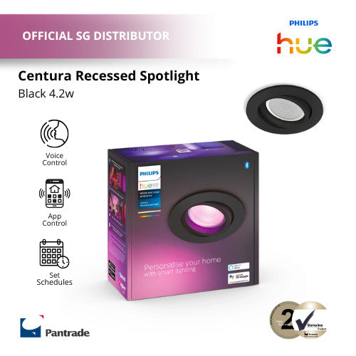 Philips Centura Hue Recessed Spotlight Black